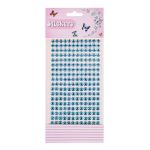 Наклейки Стразы, круглые, 22*10см, голубые