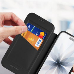 Прозрачный чехол книжка с поддержкой MagSafe от Dux Ducis для iPhone 17, серия Skin X Pro Series Case (версия с магнитной откидной подставкой)