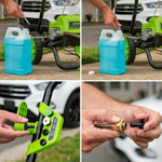 Мойка высокого давления GREENWORKS 1800Вт,140бар,420 л/час.,шланг7,6м (5106707)