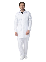 Халат медицинский мужской Dr. Nice DRN825 с воротником, белый, 48