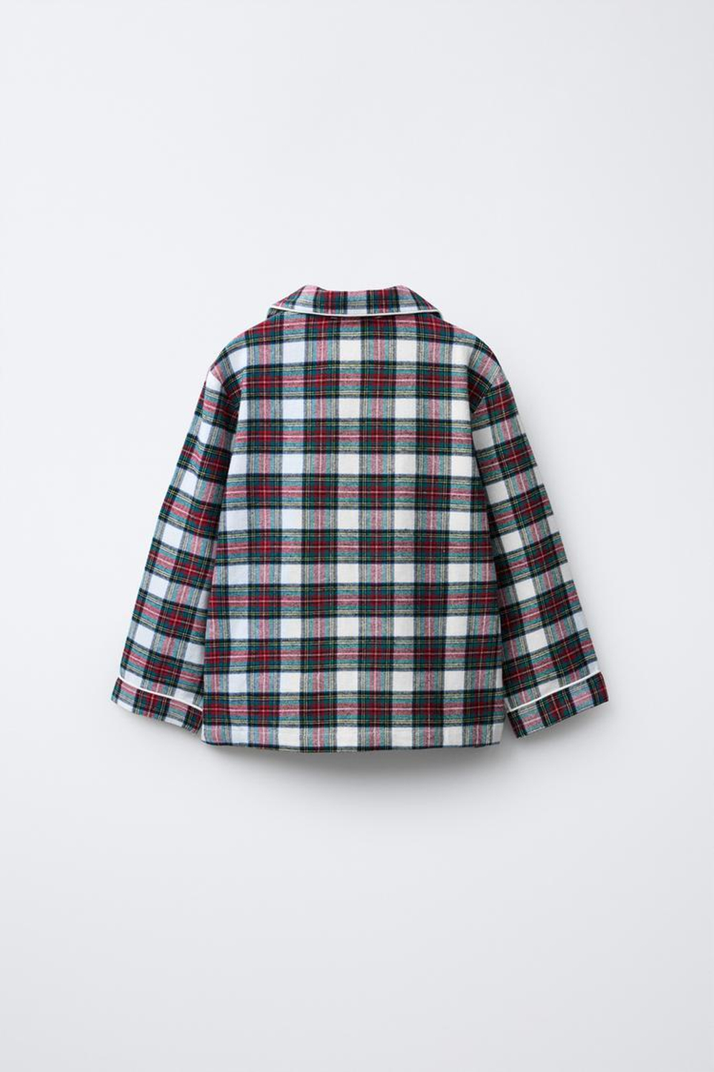 ZARA ФЛАНЕЛЕВАЯ ПИЖАМА В КЛЕТКУ, ЭКРЮ