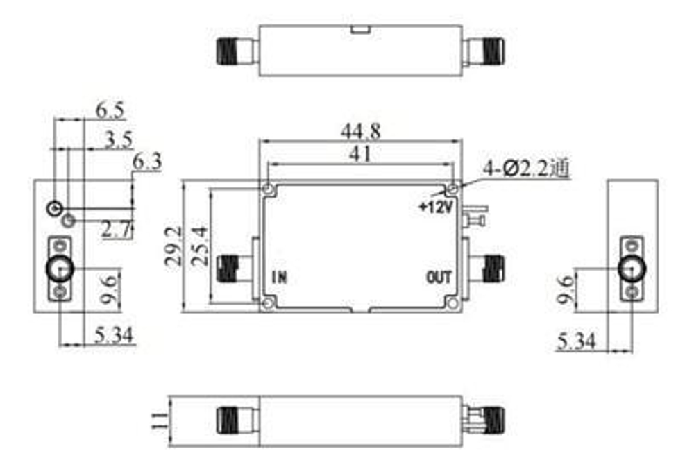 LF-LA3630-1840G, Широкополосный малошумящий усилитель, 18-40GHz, 36dB