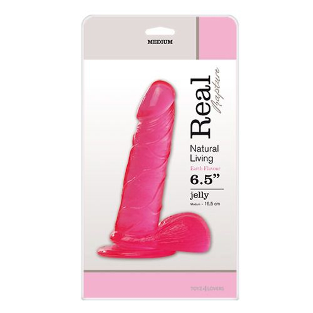 Розовый фаллоимитатор JELLY DILDO REAL RAPTURE PINK 6,5 - 16,5 см. (Цвет: розовый)