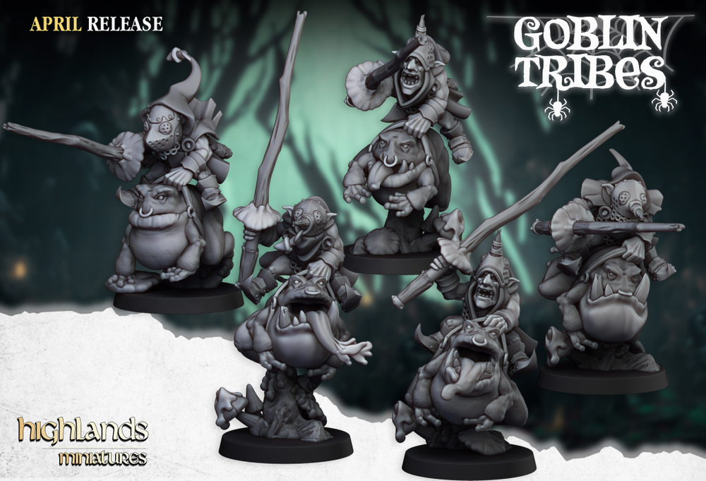 Swamp Goblins Frog Riders and Frog Riders with sticks