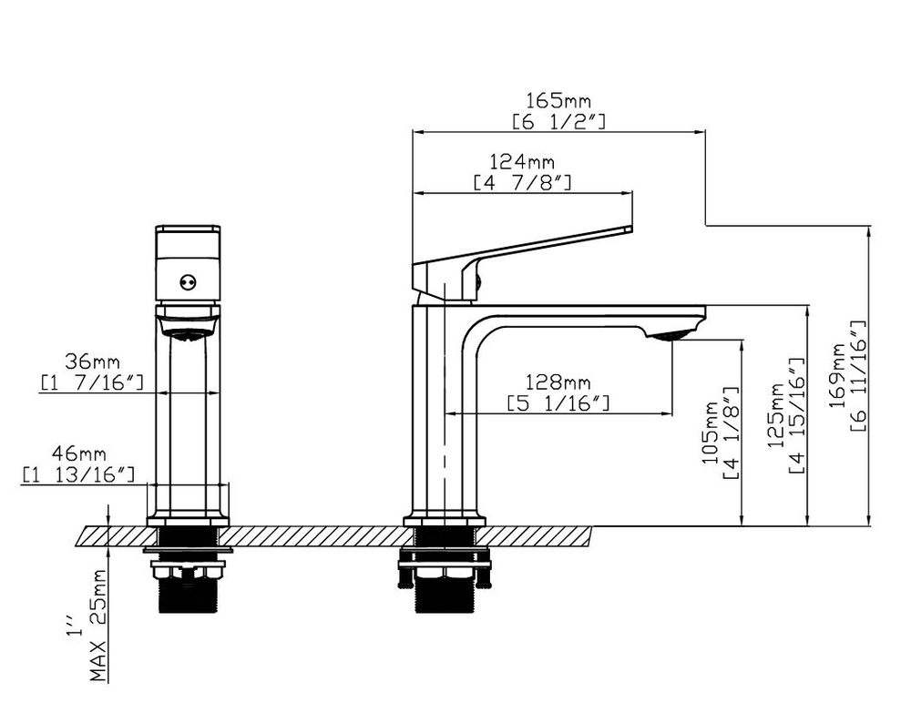Смеситель для раковины Vincea Core VBF-4CO1BN, брашированный никель