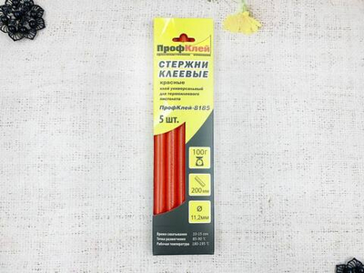 Клеевые стержни, d 11,2 мм, L 20 см, красный
