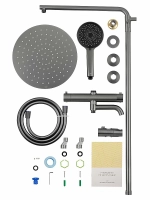 Душевая система с термостатом WONZON & WOGHAND STICK WW-88739903-BGM темный графит