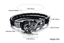 Мужской браслет из кожи и стали SteelMan mn00099