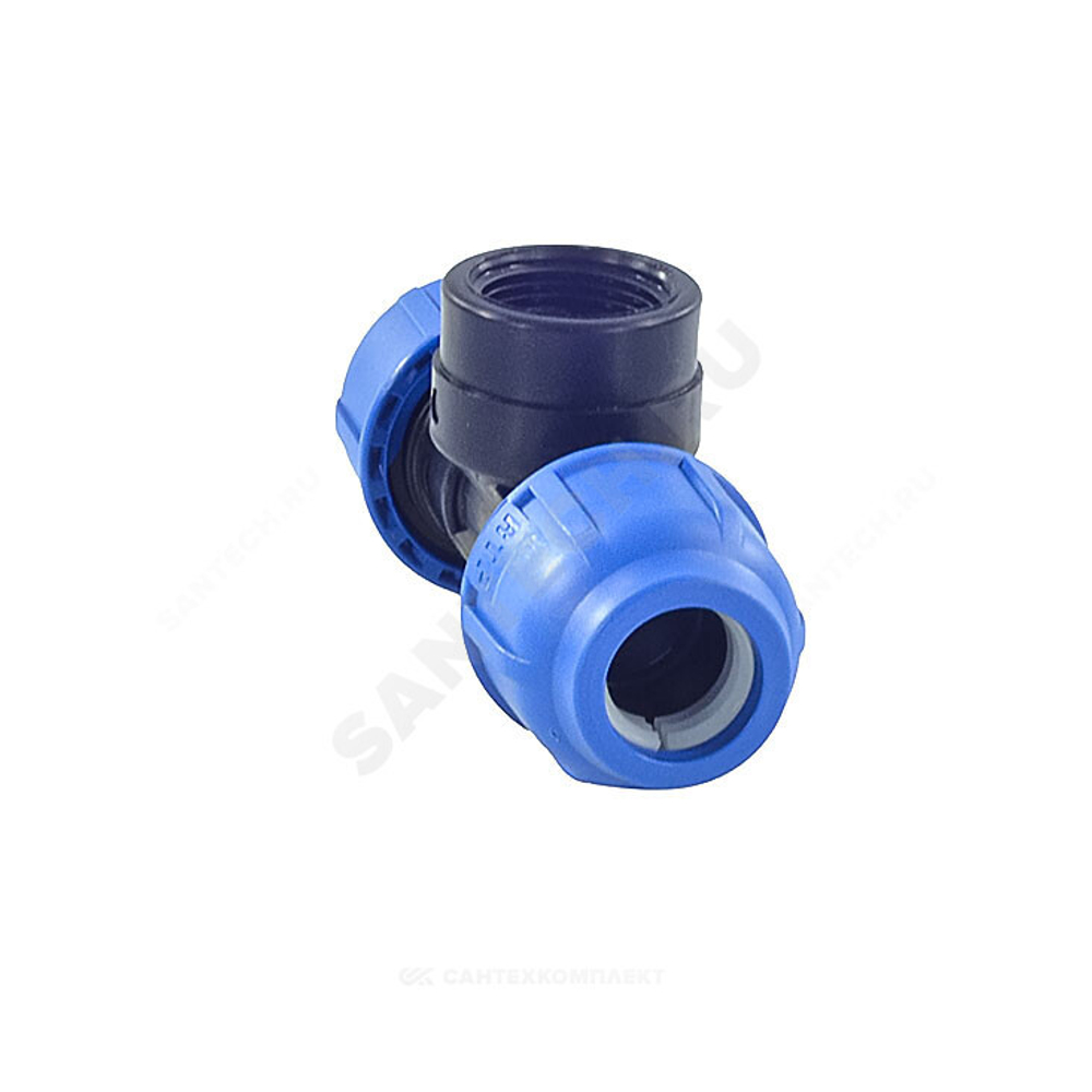 Тройник компрессионный ПЭ Дн 20х1/2"х20 ВР Ру16 RTP (РосТурПласт) 11598