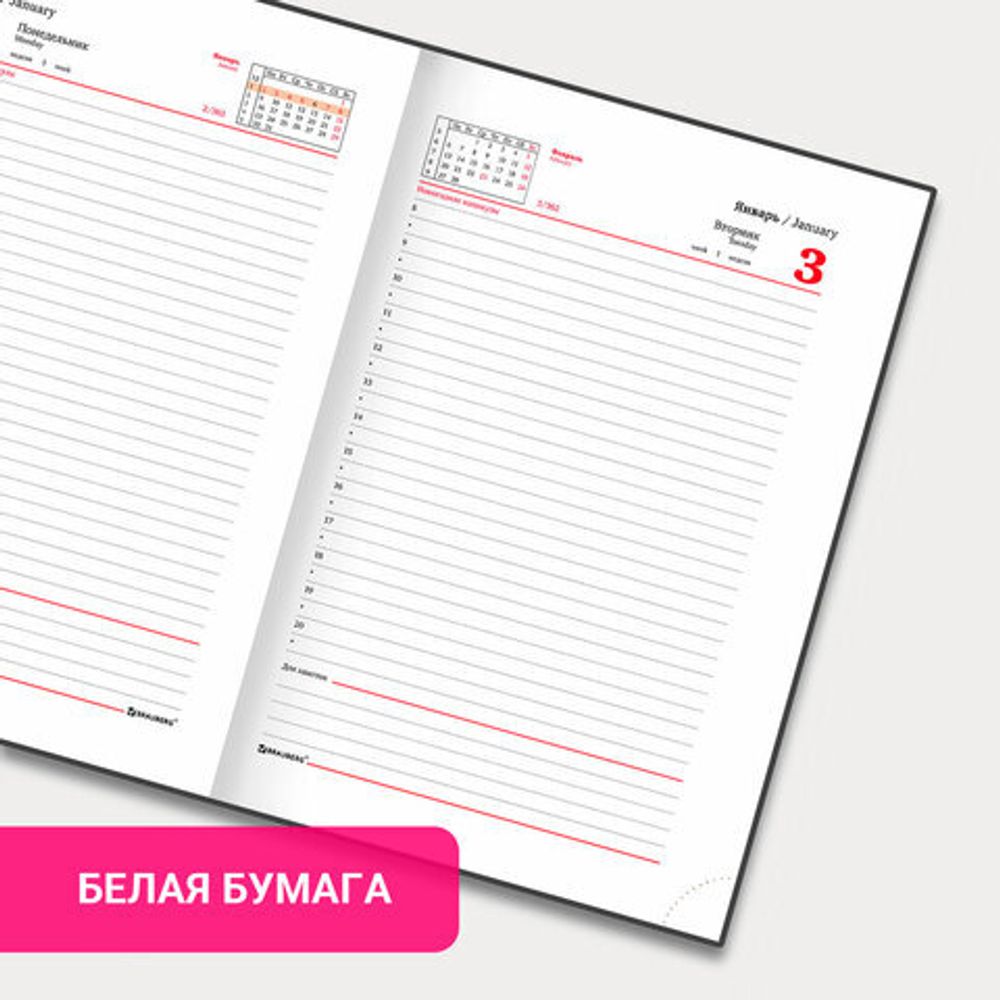 Ежедневник датированный 2023 А5 138x213 мм BRAUBERG "Senator", под кожу, коричневый, 114062