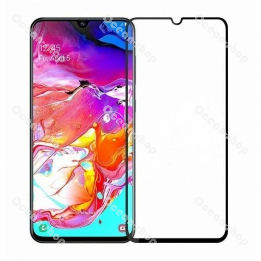 Защитное стекло Full Glue для Samsung Galaxy A70 (SM-A705) Черный