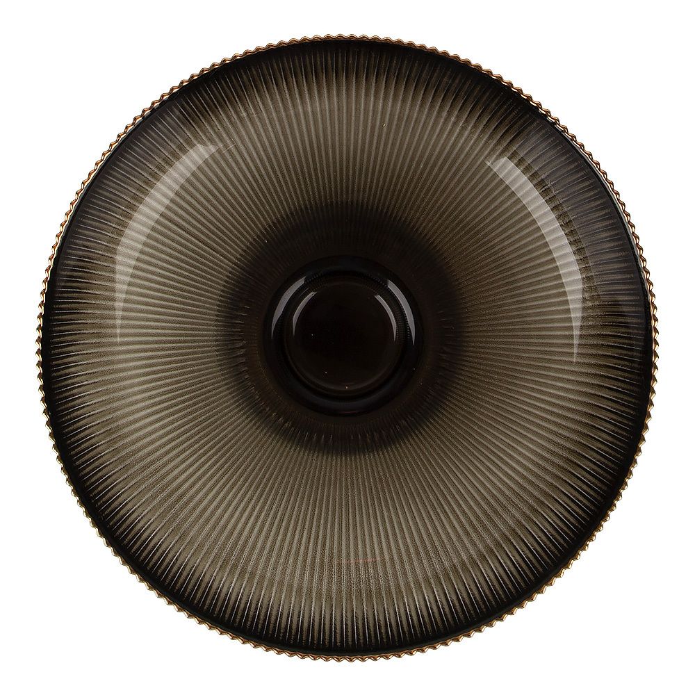 Блюдо на ножке "Frost stripe" (серое) d=25,7 см h=11,5см (стекло) (транспортная упаковка)