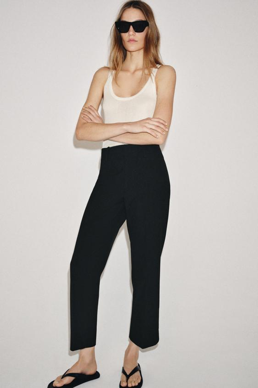 ZARA БРЮКИ СО СТРЕЛКАМИ — ZW COLLECTION, ЧЕРНЫЙ