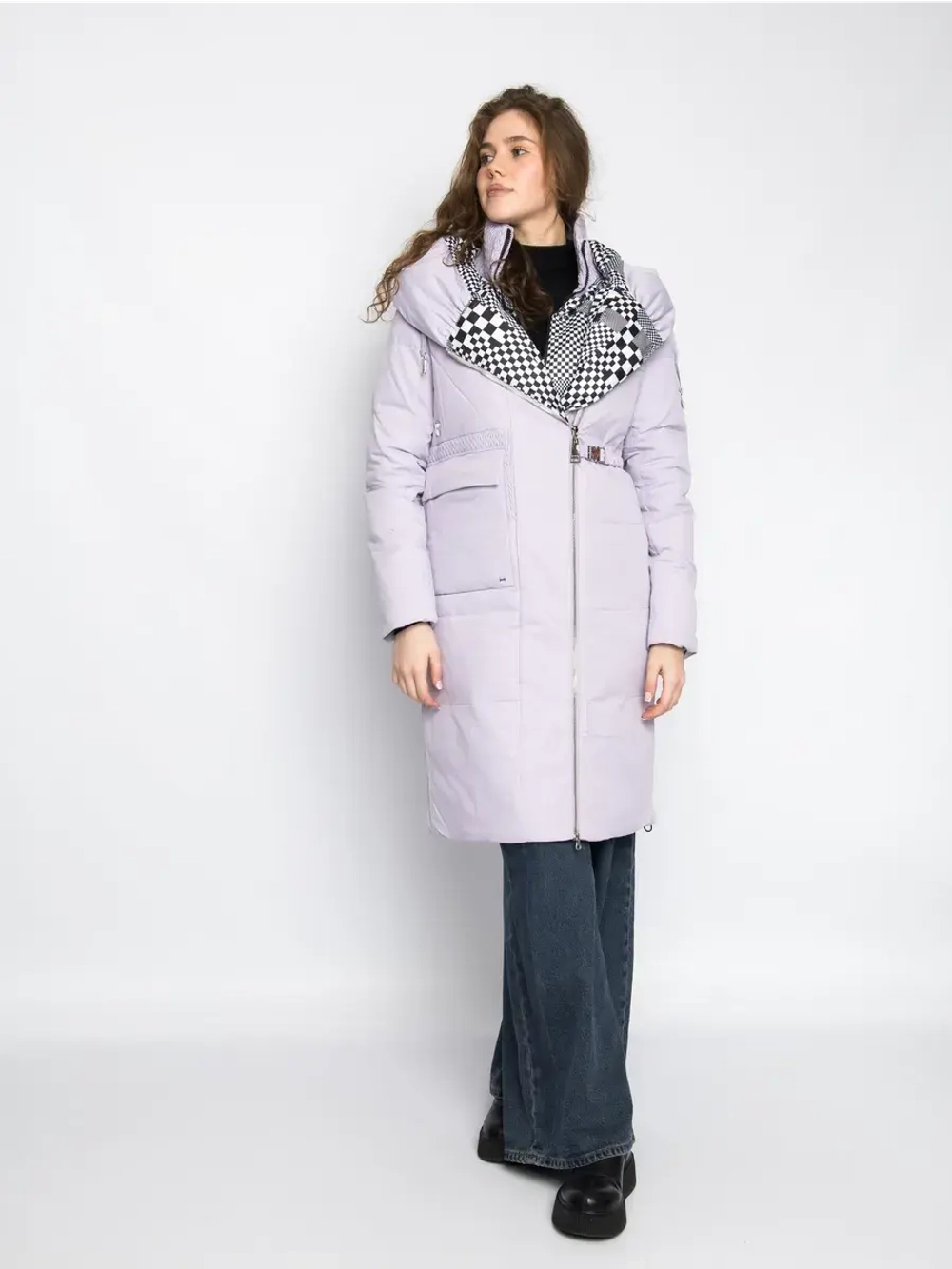 Куртка зимняя удлиненная с капюшоном