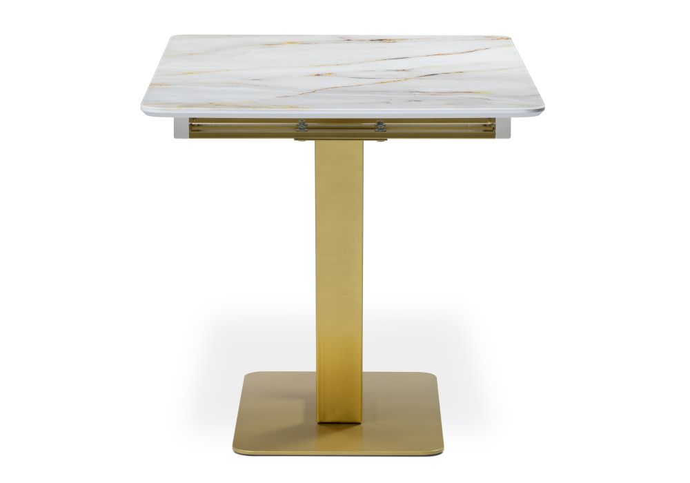 Стол на тумбе Бугун 120(160)х80х77 белый / золото