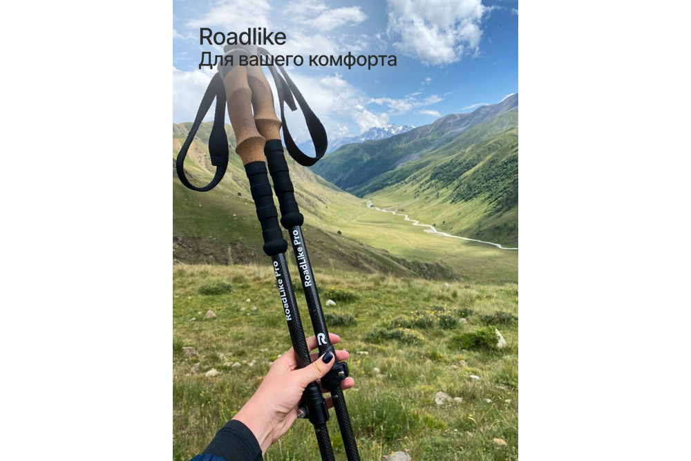 Палки для треккинга RoadLike Carbon Черный