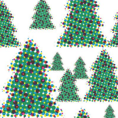 Новогодние елки на снегу