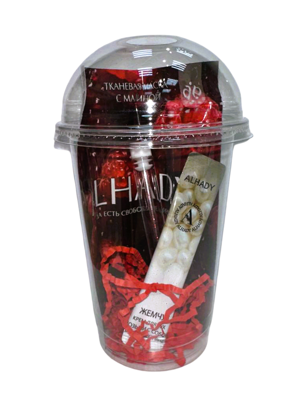 Бьюти-коктейль с щеточкой в колбе (красный)