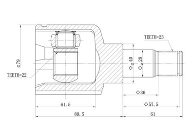 ШРУС внутренний L=R FORD Fiesta V 01-07/Fusion 02 МКПП GANZ GIK04011