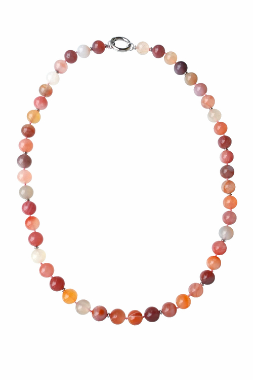 Бусы из натурального розового агата