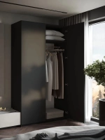 Шкаф распашной Soho, темно-серый, 121 см