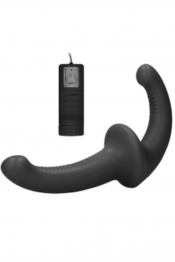 Безремневой страпон с вибрацией и пультом управления Vibrating Silicone Strapless Strapon