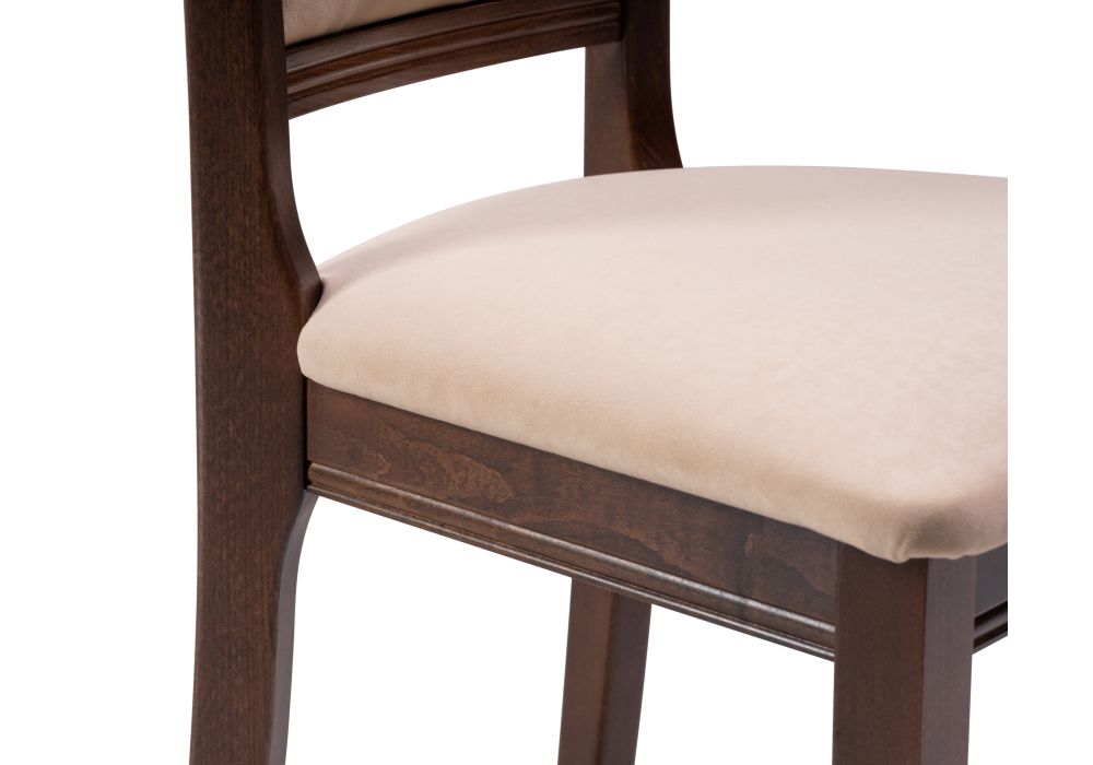 Деревянный стул Корнелл бежевый велюр / орех темный