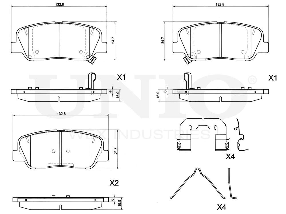 Колодки тормозные диск. передние UNIO BRP-20026