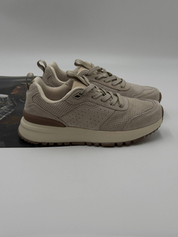 Кроссовки женские натуральная кожа арт. 283-3 цвет "бежево-коричневый"