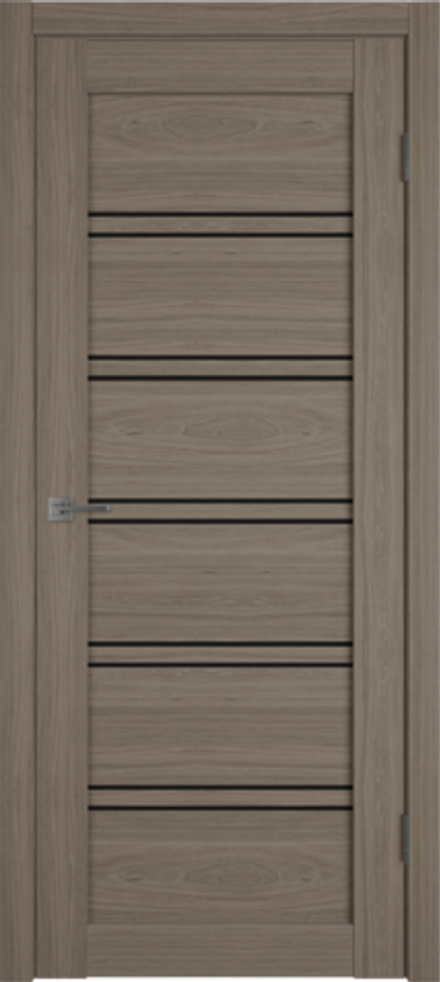 Межкомнатная дверь экошпон VFD (ВФД) Atum Pro 28 Brun Oak стекло Black Gloss