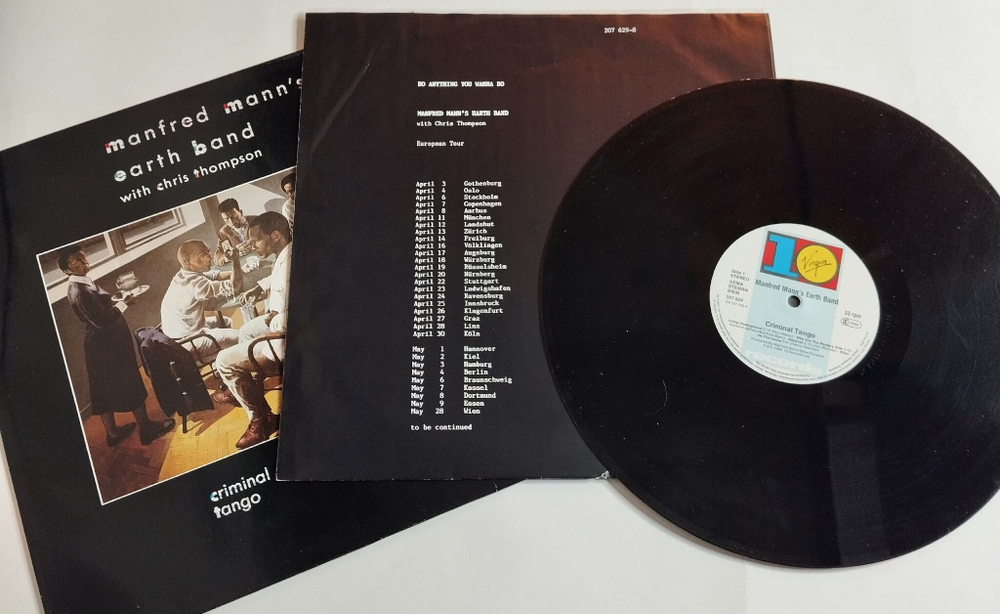 Винтажная виниловая пластинка LP Manfred Mann Earth Band With Chris Thompson Criminal Tango (Germany 1986)