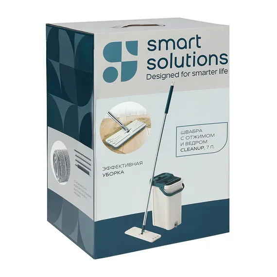 Швабра с отжимом и ведром cleanup, 7 л.
