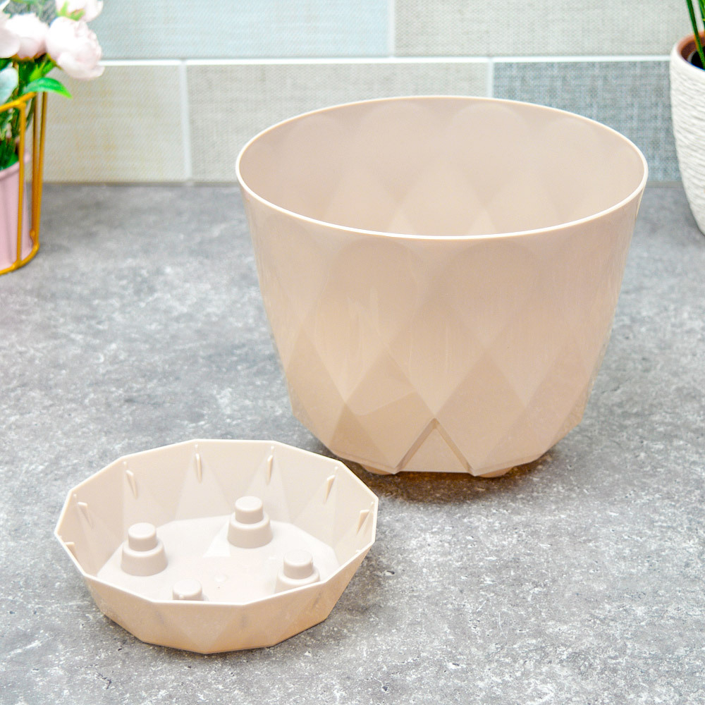 Горшок цветочный Laurel 2,3л d175мм с поддоном (бежевый)