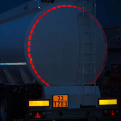 Красная светоотражающая лента 104R для контурной маркировки цистерн