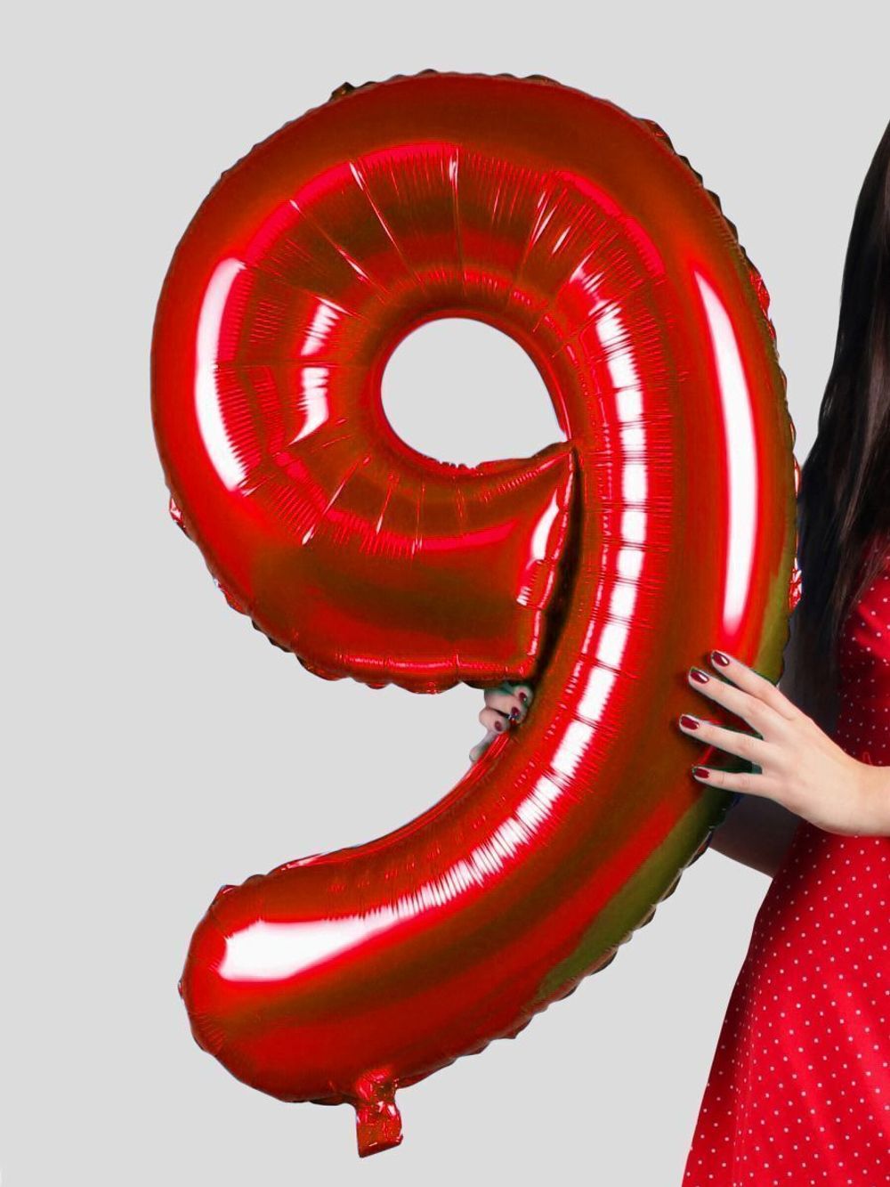 FM Шар 40" / 102 см Цифра "6 / 9" Красный (БГ-60)  Изображение8