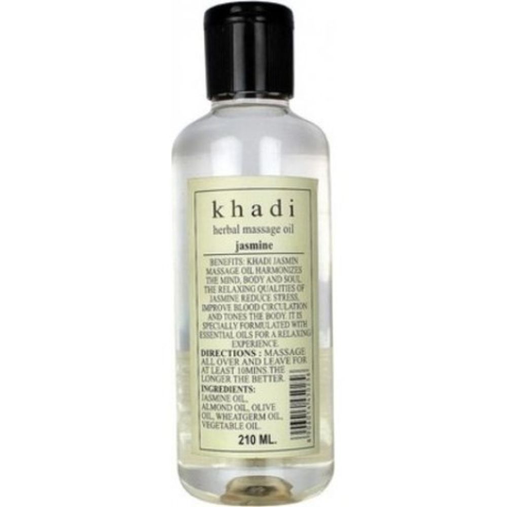 Масло массажное Khadi Natural Жасмин, обогащенное эфирными маслами, 210 мл.