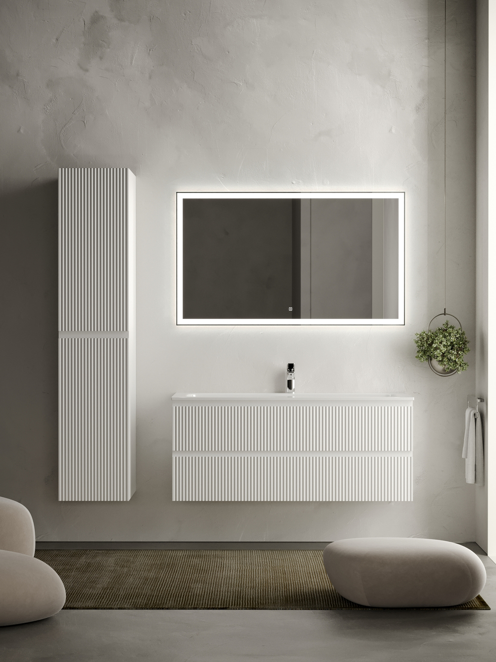 Тумба с раковиной Sancos Snob R 120 см SNR120W bianco