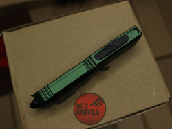 Нож Microtech UTX-85 A+++ S/E Standard - зеленая рукоять, стандартный черный клинок