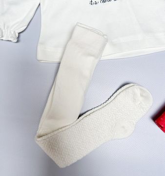 Комплект для девочки, Молочный/красный