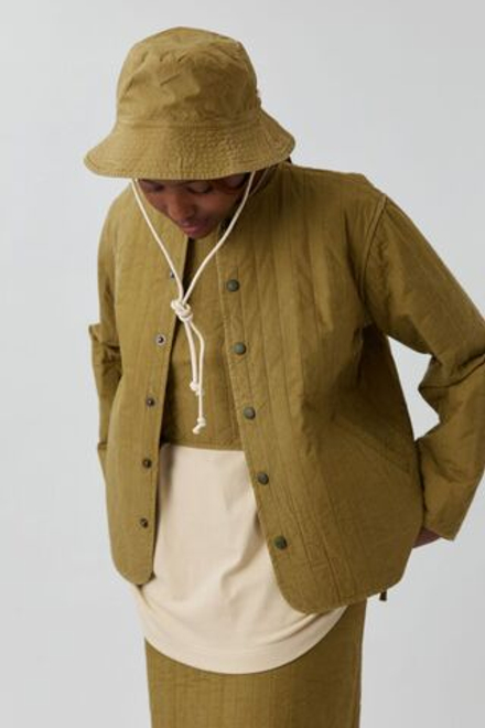 Панама из вареного хлопка цвета хаки