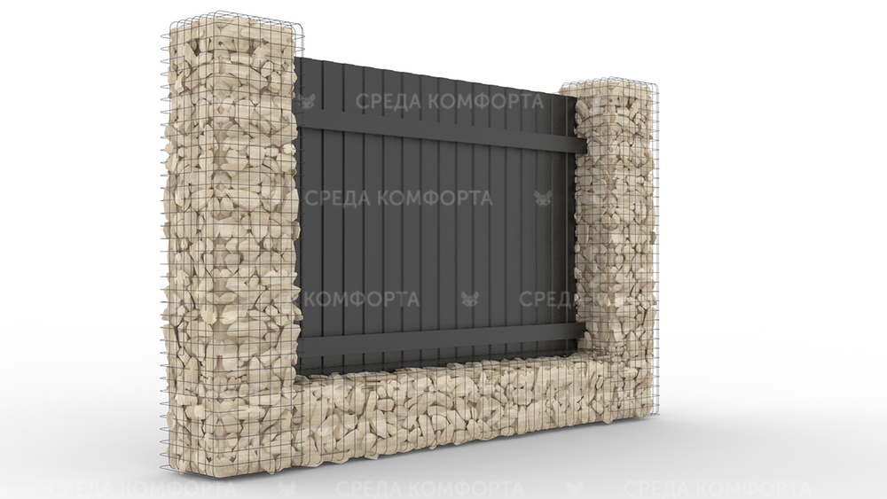 Забор из профлиста 2500х2000 мм ZBR0030 (ворота)