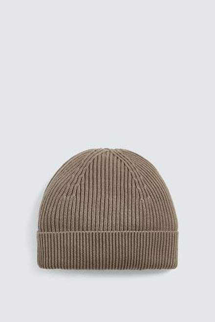 ZARA БАЗОВАЯ ТРИКОТАЖНАЯ ШАПКА, СЕРО-КОРИЧНЕВЫЙ