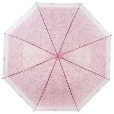 Зонт-трость полуавтоматический 90см «BASIC» розовый