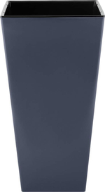 Горшок цветочный London Cube 19,4л 250*250*470мм c дренажной вставкой, вулканический серый