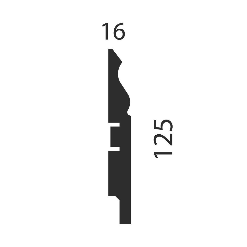 Плинтус под покраску, 125x16 мм
