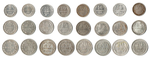 Набор из 24-х серебряных монет 1922-1930 гг. (10, 15 и 20 копеек) VF-XF
