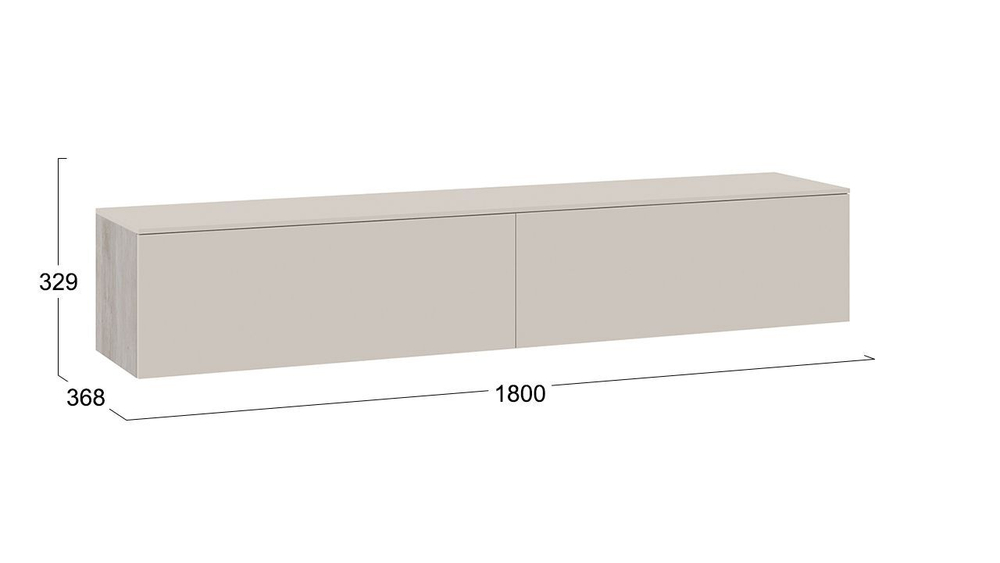 Тумба под телевизор подвесная Баттл Рок/Сантьяго софт 180х37х33 см