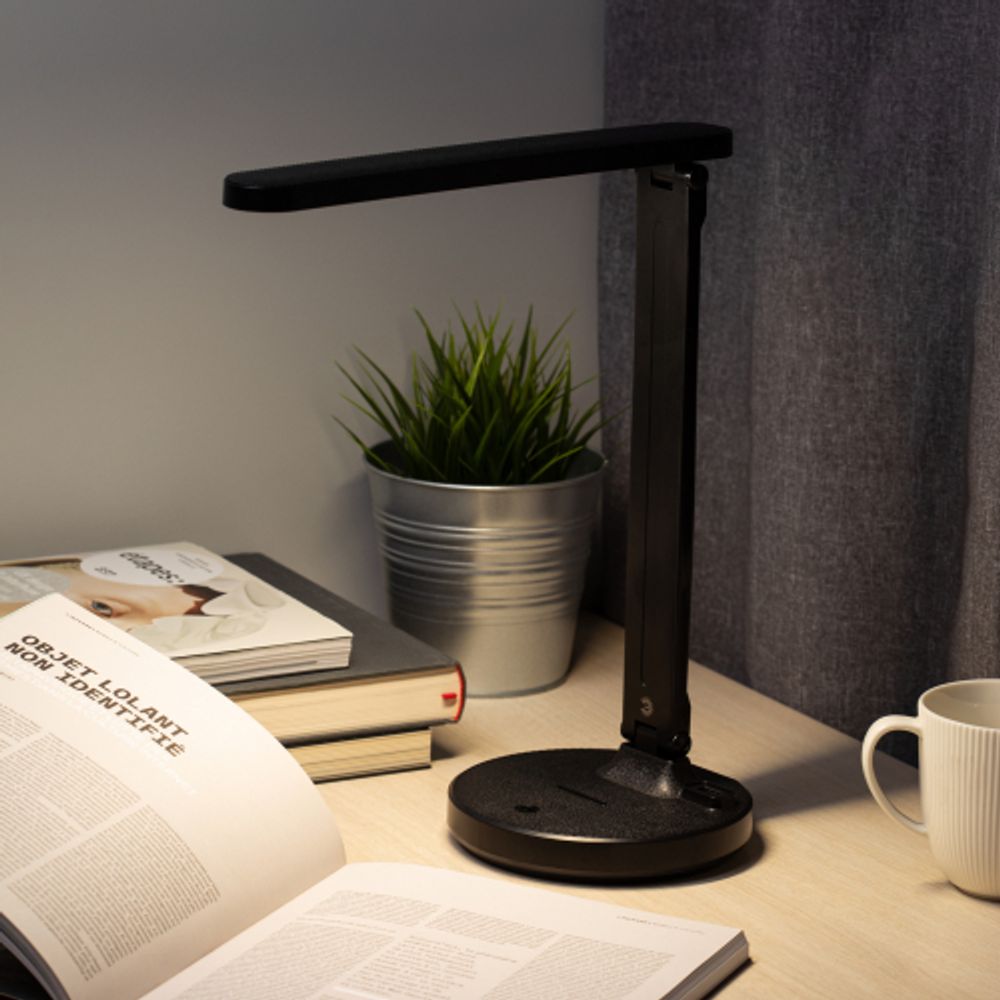 Настольный светильник ЭРА NLED-511-6W-BK светодиодный аккумуляторный черный | Светодиодные настольные лампы