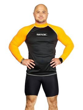 Рашгард Seac T-Sun long man черно-оранжевый