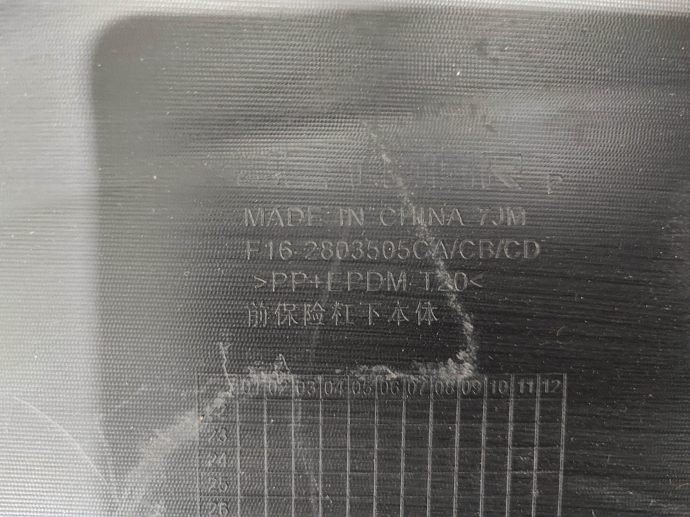 Юбка переднего бампера Jetour Dashing 22-нв Б/У Оригинал F162803505CA